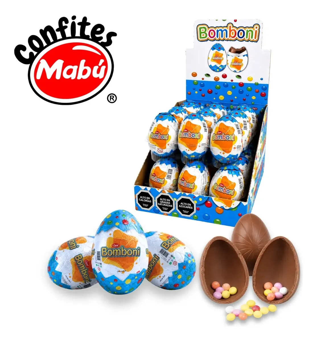 Huevo Chocolate Sorpresa Bomboni - Mabu - Dispaly Con 24 Unidades