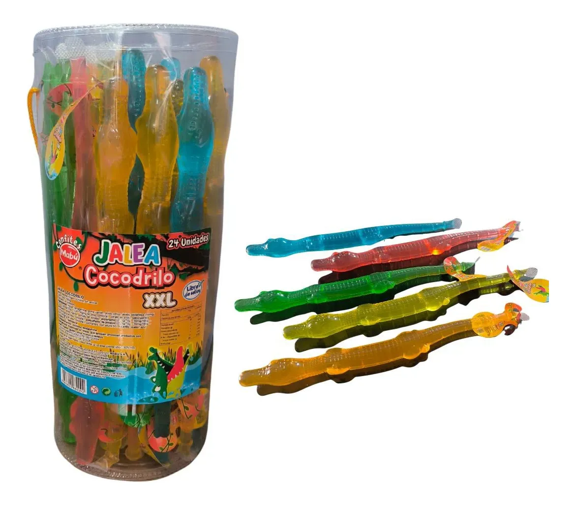 Jalea Cocodrilo XXL - Mabu - Libre de Sellos - Display Con 24 Unidades
