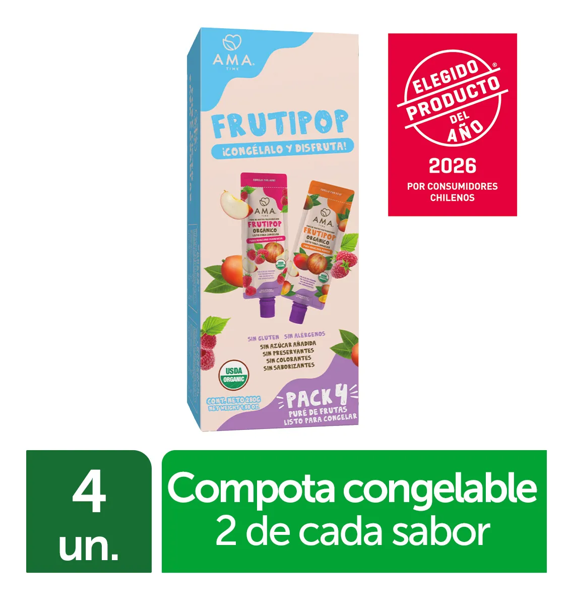 Frutipop Organico AMA - Pack Con 4 Unidades
