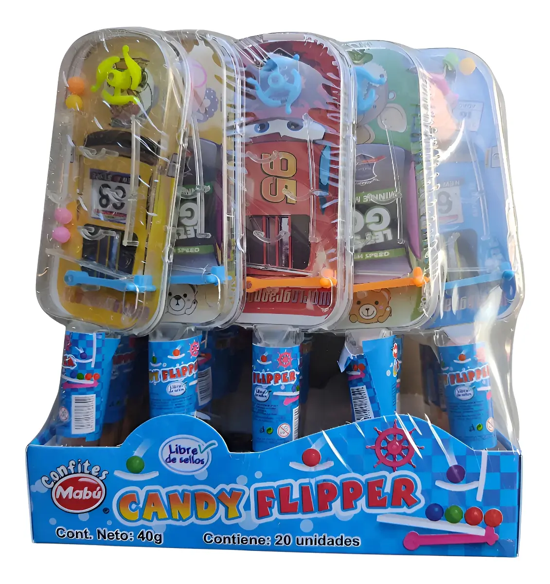 Candy Flipper - Caramelos Duros Sin Azúcar (Caja Con 20 Unidades) - Mabu