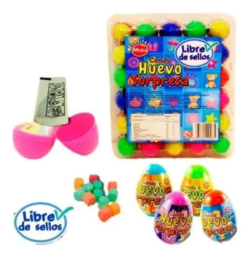 Candy Huevo Sorpresa Sin Azúcar (Display Con 20 unidades)