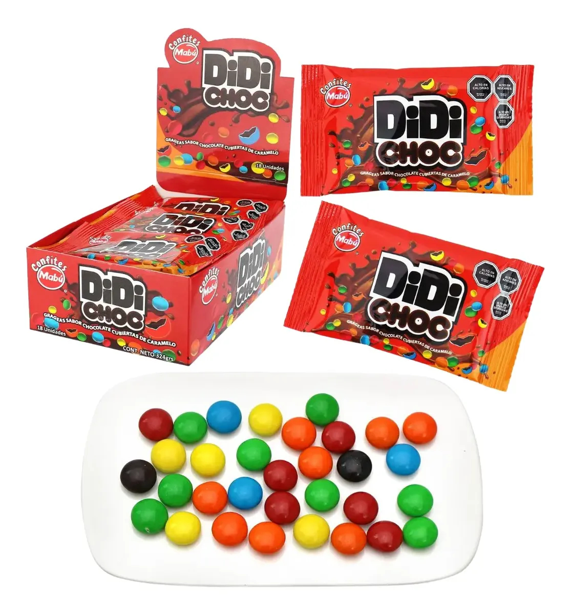 Confite De Chocolate Didi Choc - Mabu - Display C/ 18 Un
