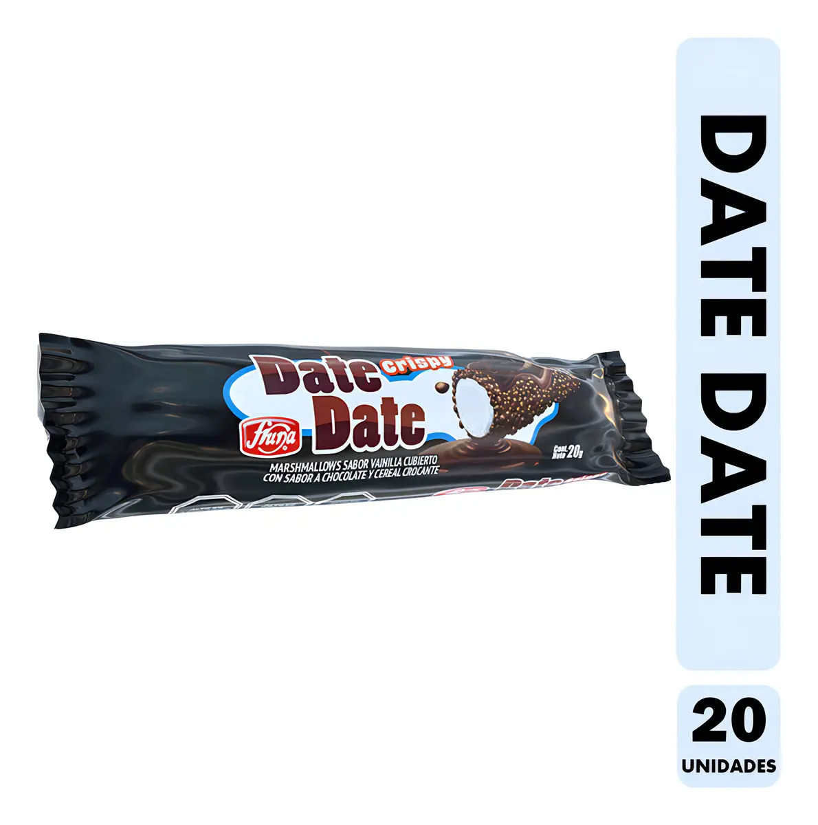 Date Date (Malvaviscos Cubiertos con Chocolate y Vainilla) - Bolsa Con 20 Unidades