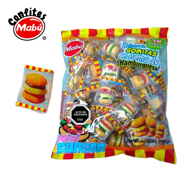 Gomitas En Forma De Mini Burguer (Bolsa Con 36 Unidades) - Mabu