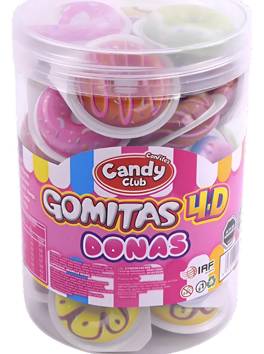 Candy Gomitas 4D Donas - Display Con 30 Unidades