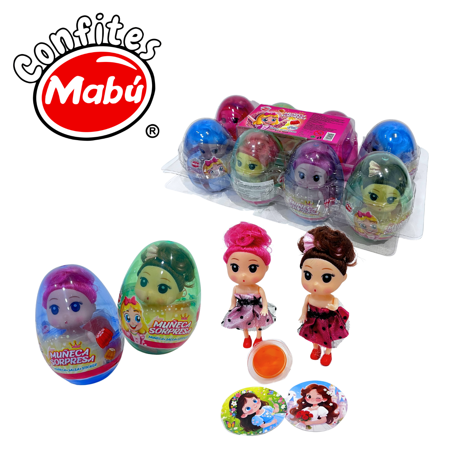 Huevo Sorpresa Muñeca - Mabu - Libre de Sellos - Display Con 8 Unidades