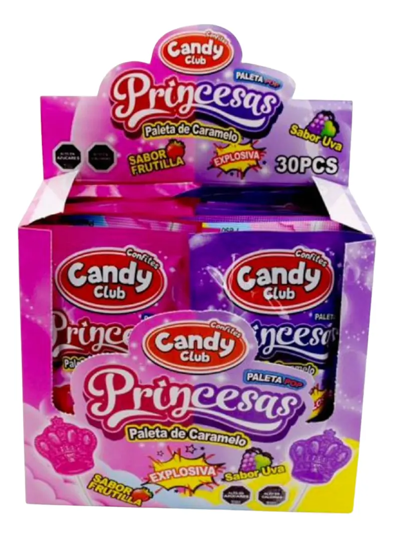 Paleta De Caramelo Explosivo Princesas ( Display C/ 30 Un )