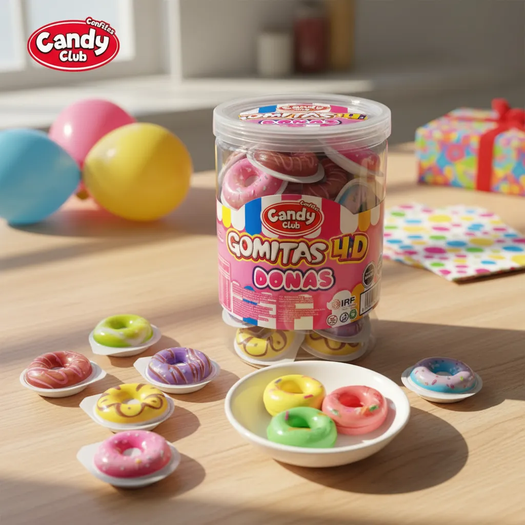 Candy Gomitas 4D Donas - Display Con 30 Unidades
