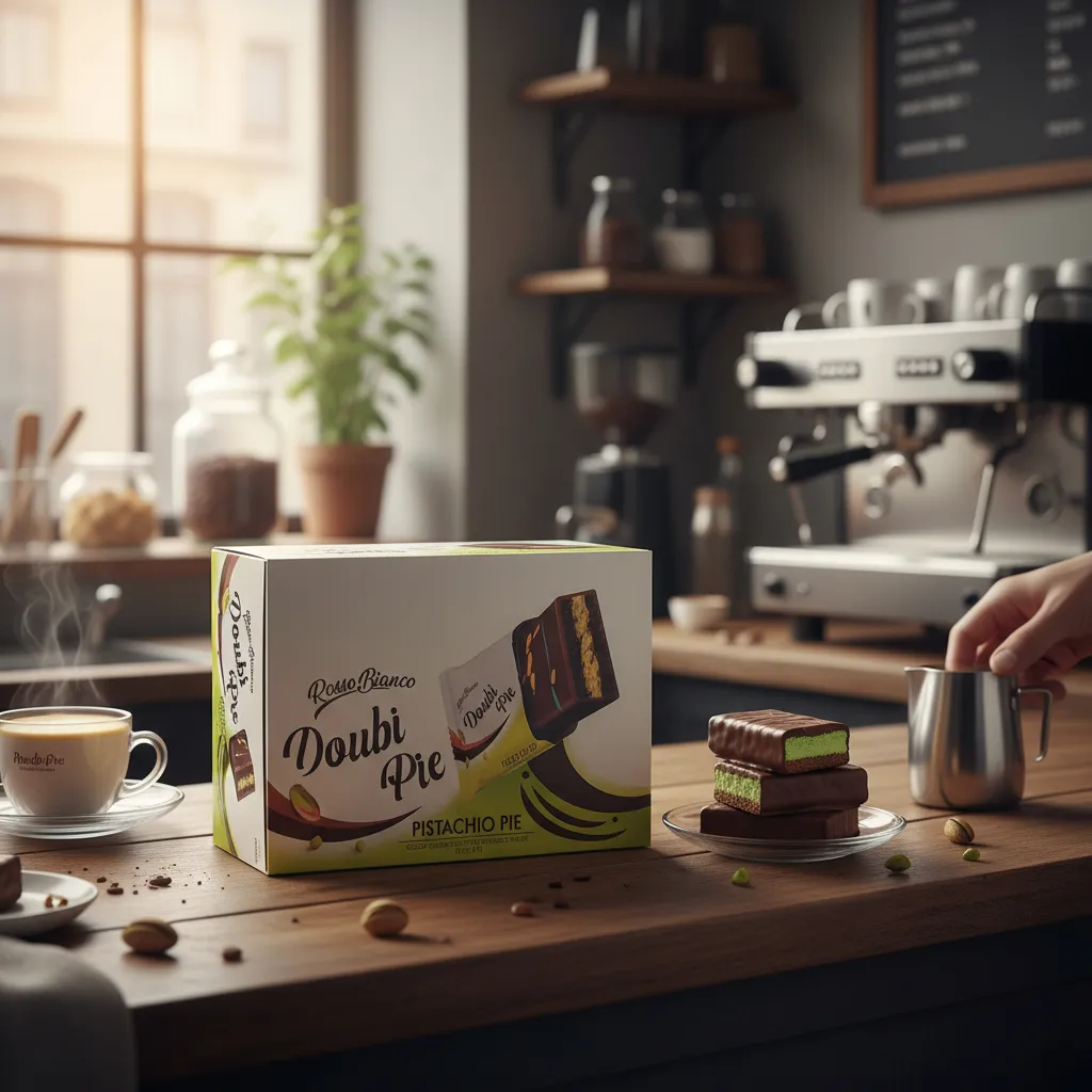 Barra De Chocolate Doubi Pie Sabor Pistacho ( 24 Un )