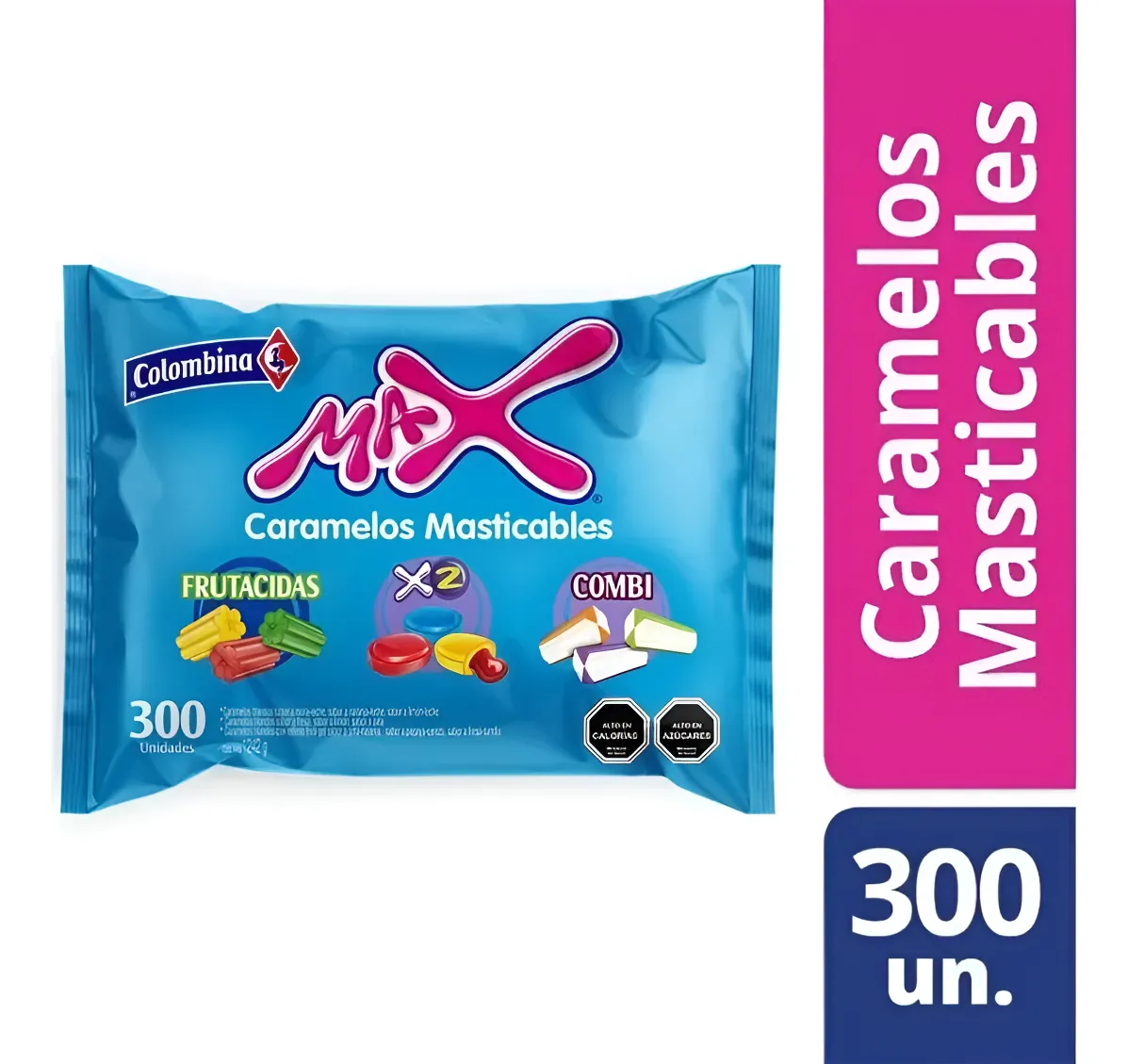 Masticables Max Colombina (Tres Sabores) - 300 Un - 1.242 Gr