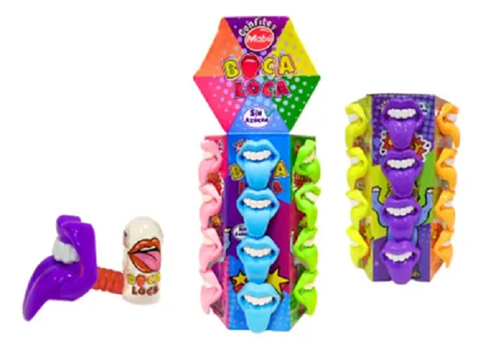 Lollipop Boca Loca Sin Azúcar - Pack Con 24 Unidades - Mabu