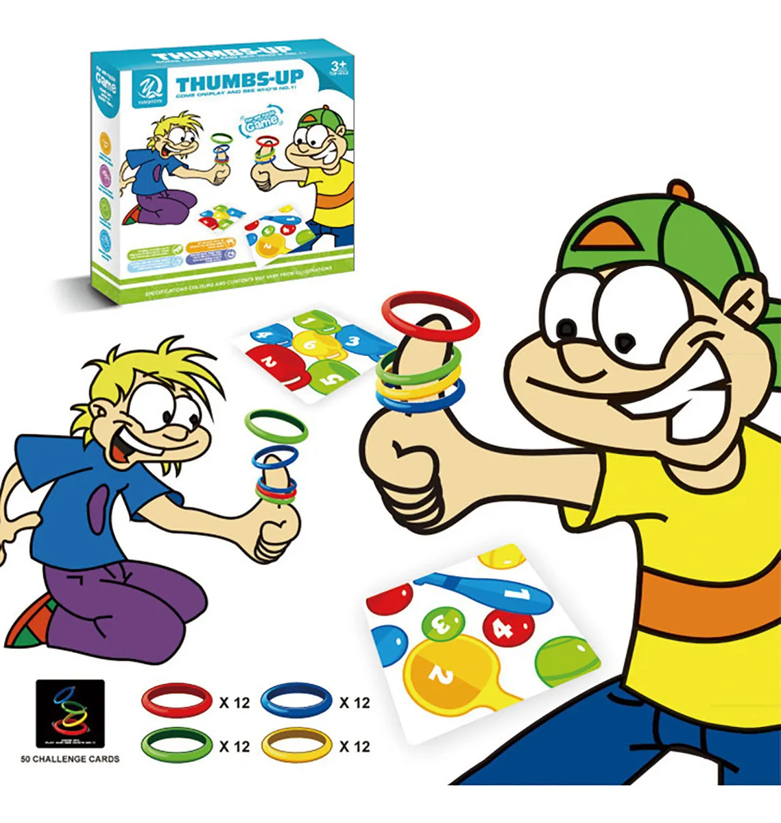 Juego de mesa Thumbs-Up - Anillos de Colores y Cartas Desafío