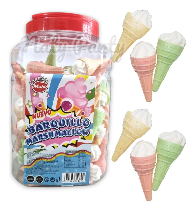 Mini Barquillos de Malvavisco Dulces (Pack con 100 Un) - Mabu