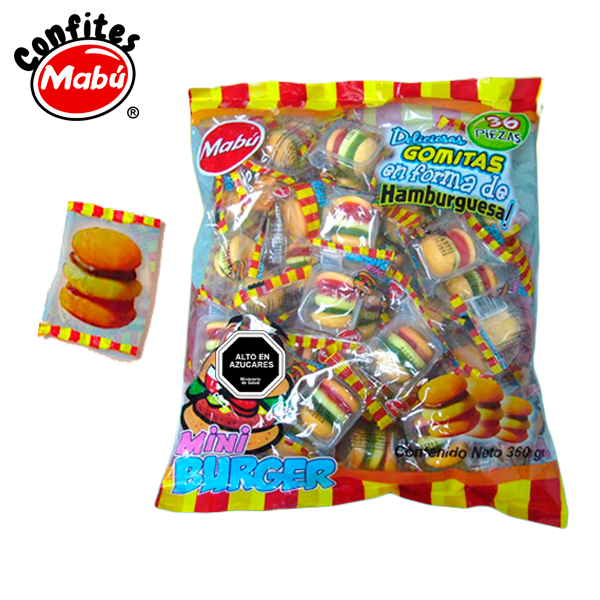 Gomitas En Forma De Mini Burguer (Bolsa Con 36 Unidades) - Mabu