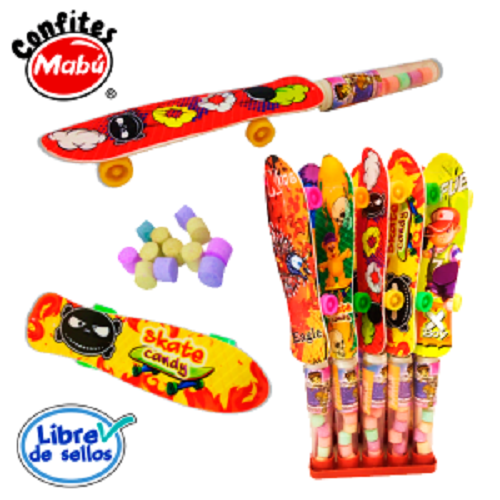 Candy Patineta - Caramelos Duros Sin Azúcar (Caja Con 20 Unidades) - Mabu