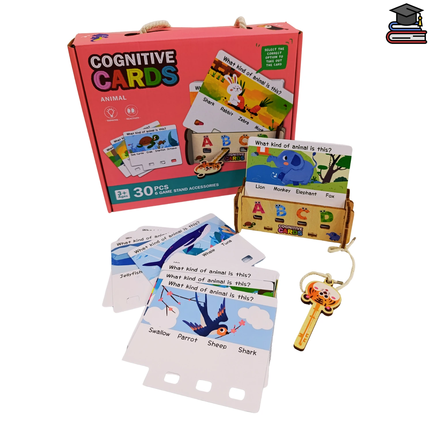 Puzzle Cognitivo Figuras con Tarjetas 30 Piezas - Animales (Categoría: 3 Años o +)