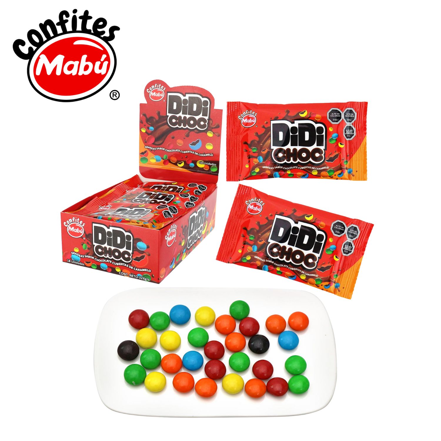 Confite De Chocolate Didi Choc - Mabu - Display C/ 18 Un
