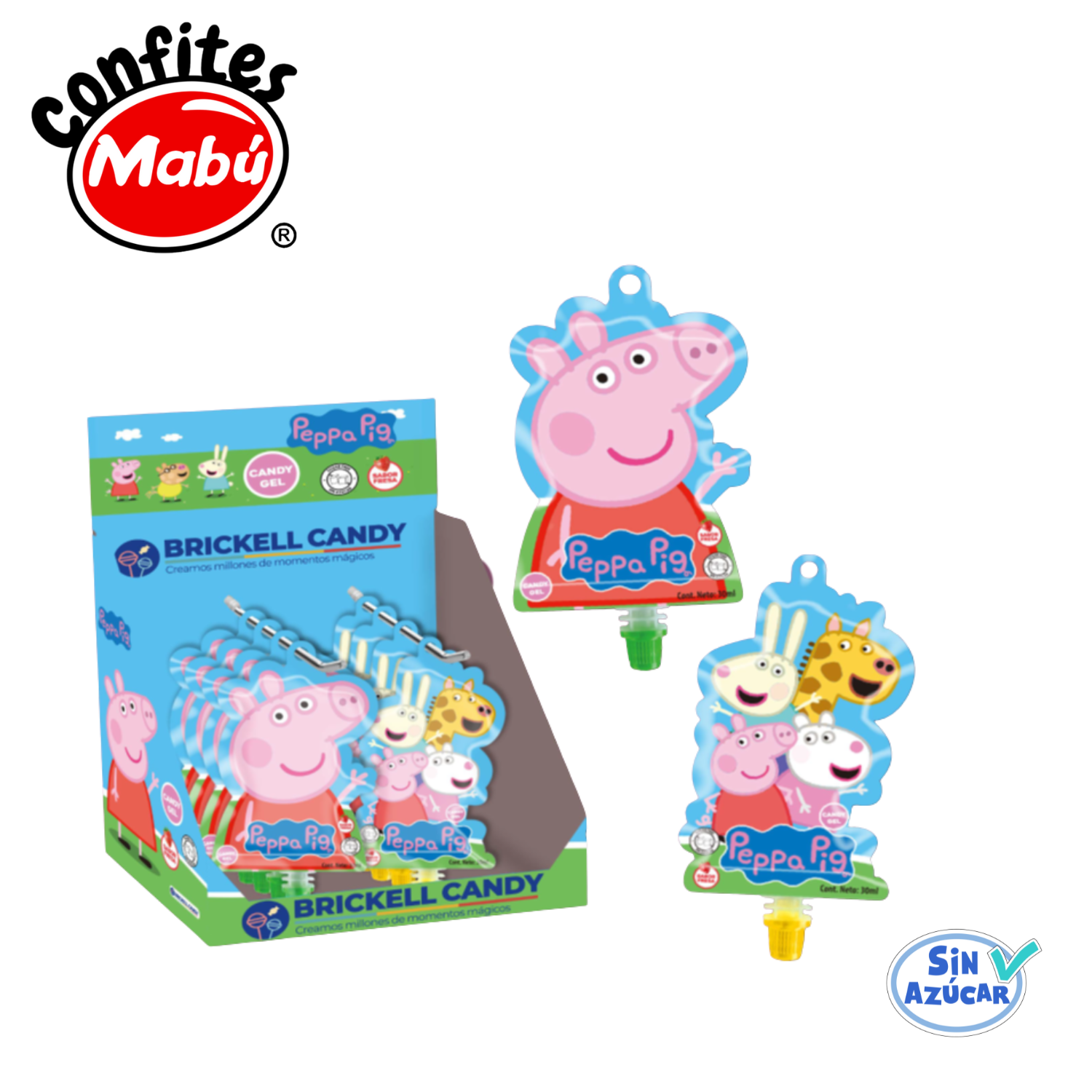 Caramelo Candy Gel Pepa Pig Sin Azúcar ( Display C/ 12 Un ) - Mabu