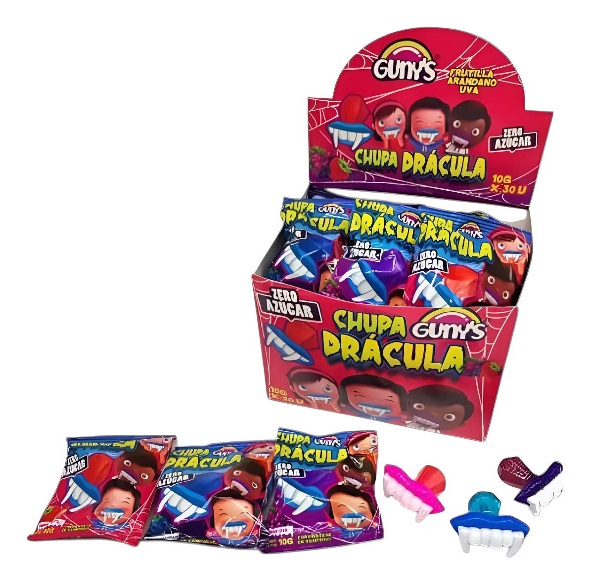 Candy Chupa Drácula Sin Azúcar (Caja Con 30 Unidades)