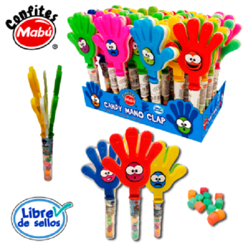 Candy Caramelo Sin Azúcar Mano Clap (Display Con 20 Unidades) - Mabu