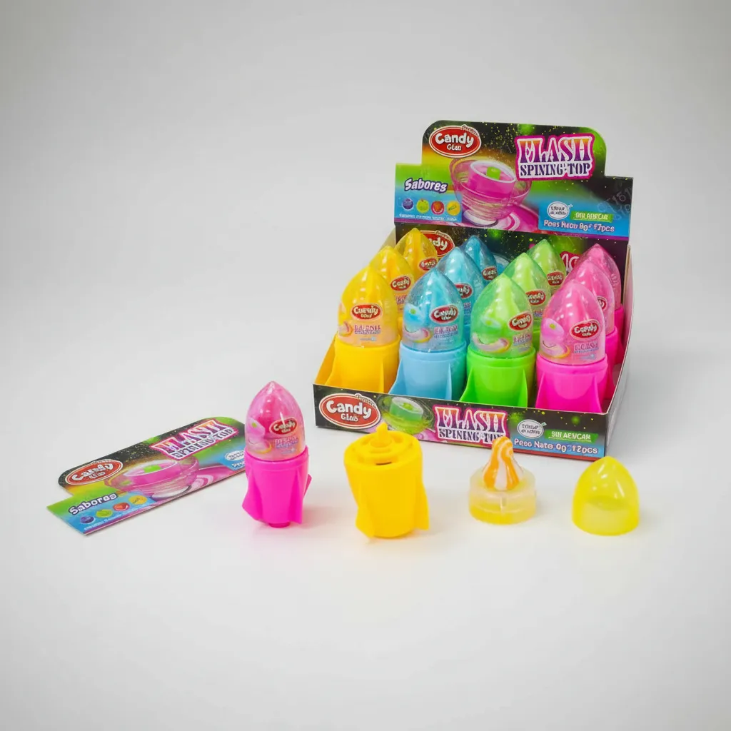Caramelo Candy Flash Spining Top - Sin Azúcar - Caja Con 12 Unidades