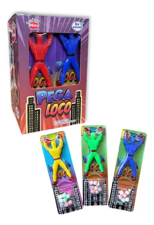 Caramelos Duros Pega Loco Man Sin Azúcar (Caja Con 20 Unidades) - Mabu